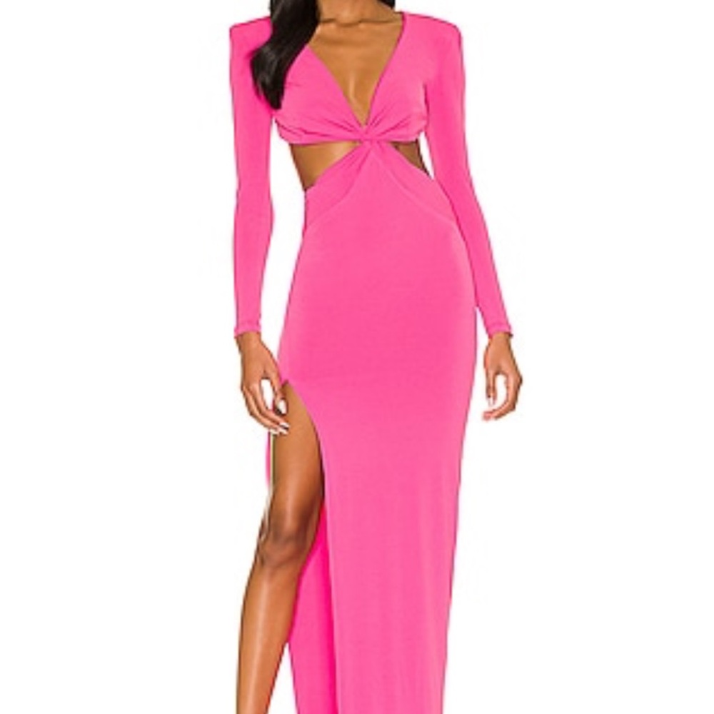 Nookie Jewel Gown in Neon Pink
